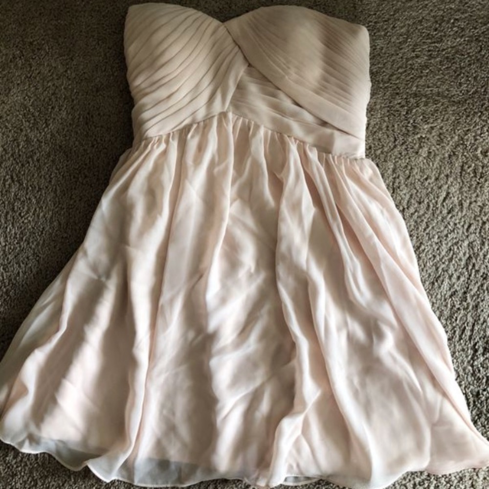 SOLD Empire blush pink short chiffon dress